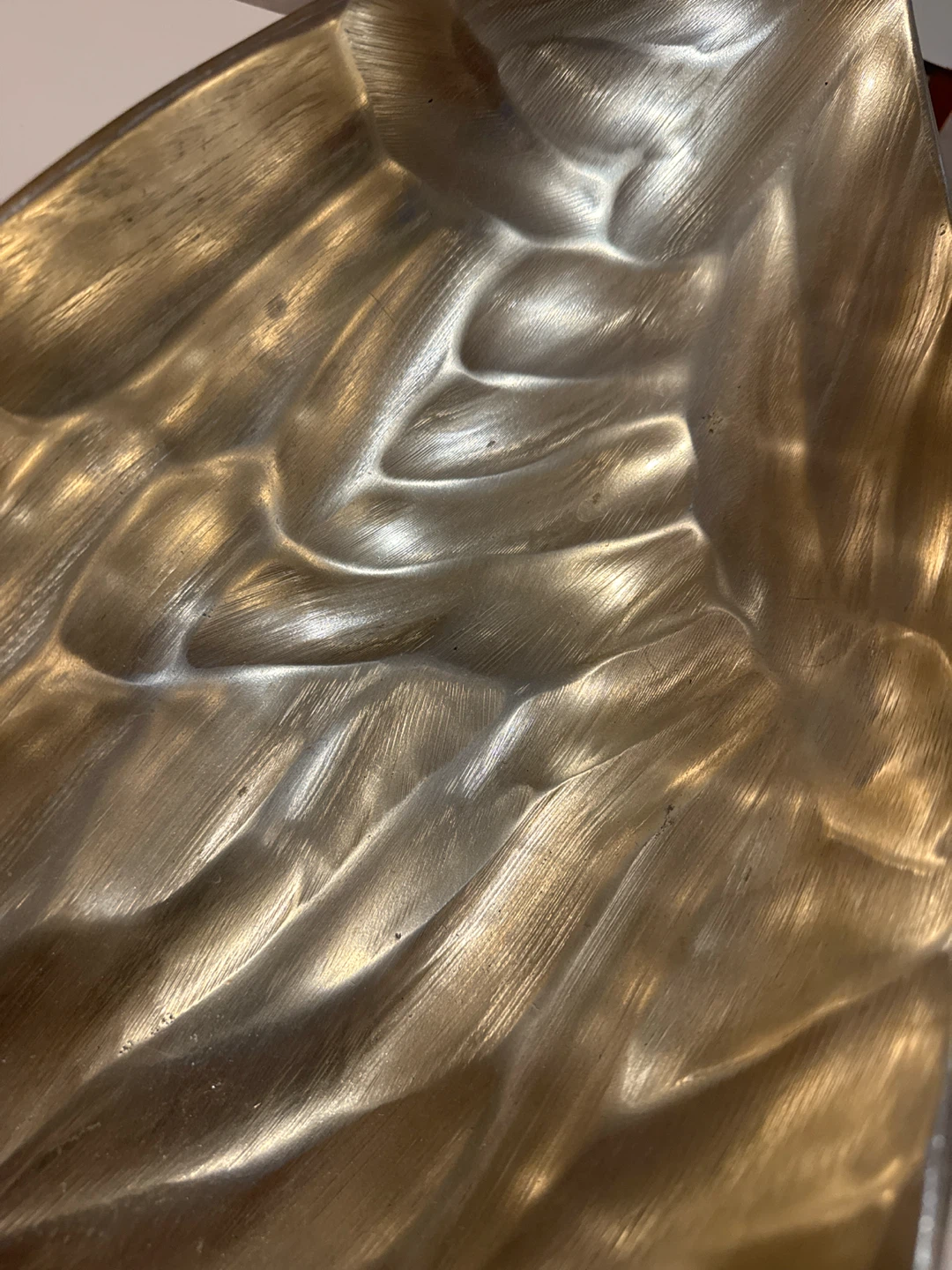 Gold Metal Decorative Tray with Two Orbs - photo 3