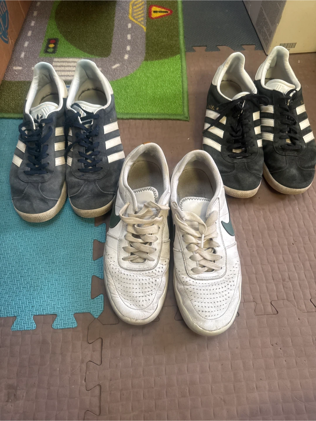 Three pairs of sneakers size 9
