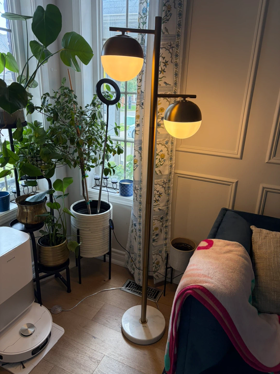 Modern Gold Floor Lamp with Globe Shades - photo 2