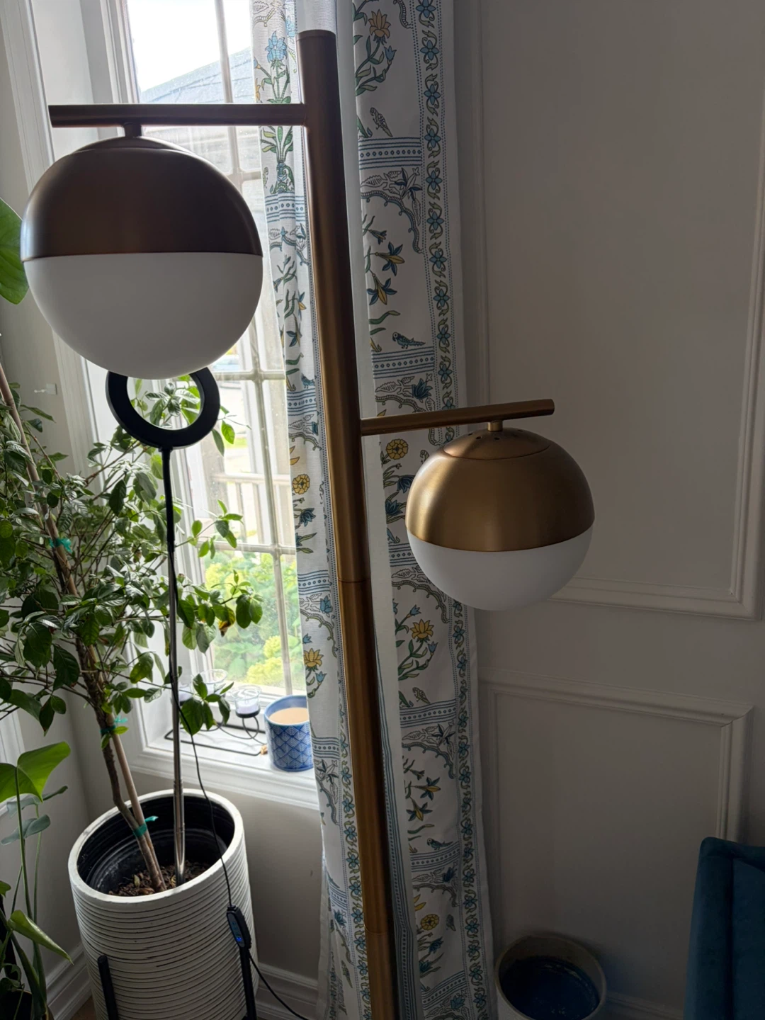 Modern Gold Floor Lamp with Globe Shades - photo 3