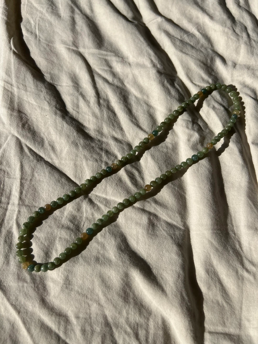 5mm natural green jadeite multi-loop bracelet/necklace - photo 2