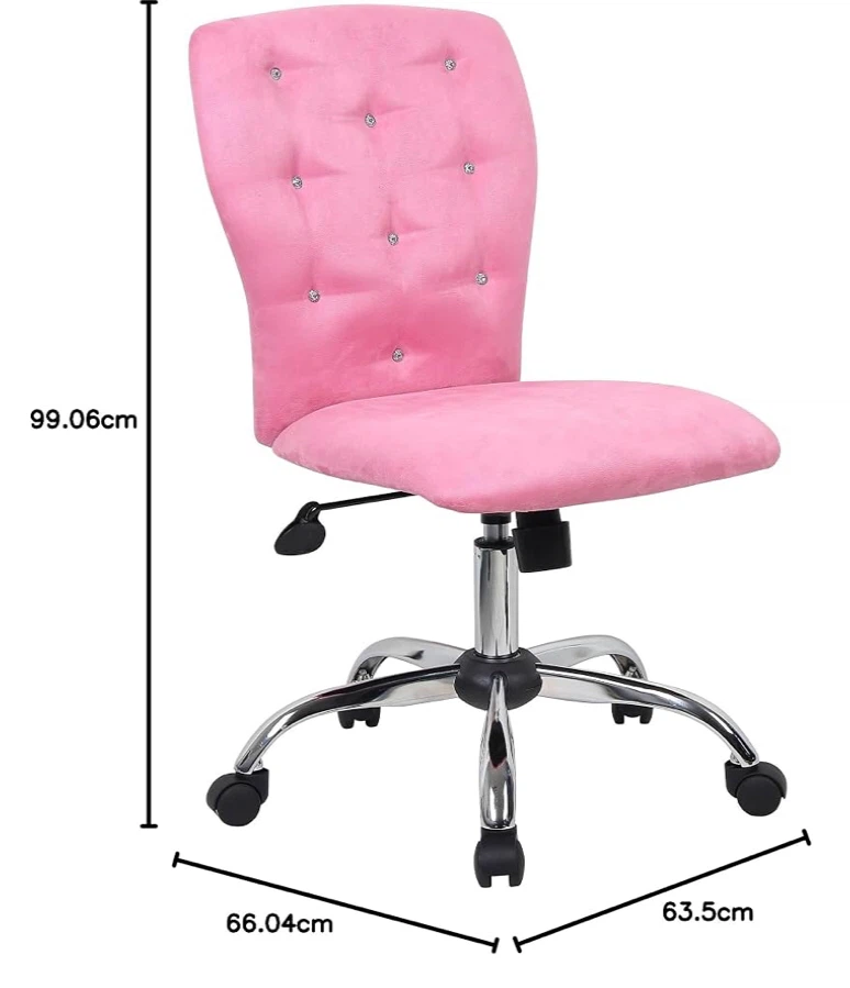 Pink Velvet Tufted Office Chair - photo 3