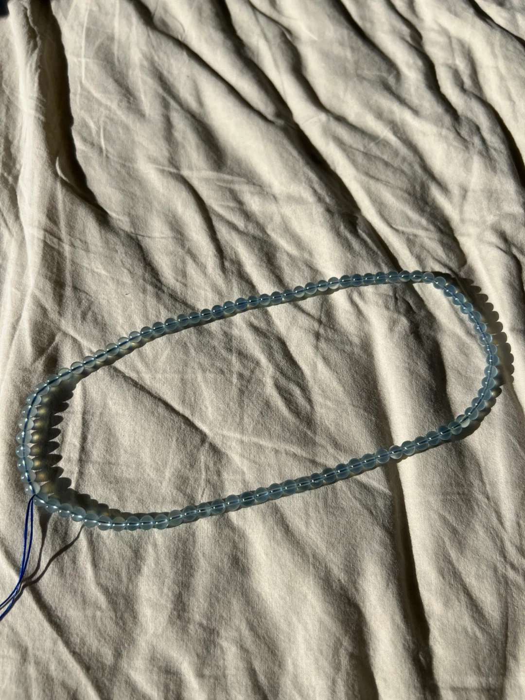 5mm natural ice-variety aquamarine multi-loop bracelet/necklace - photo 2