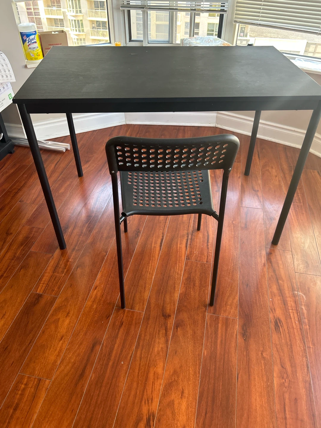 IKEA Black Table and Matching Chair - photo 2