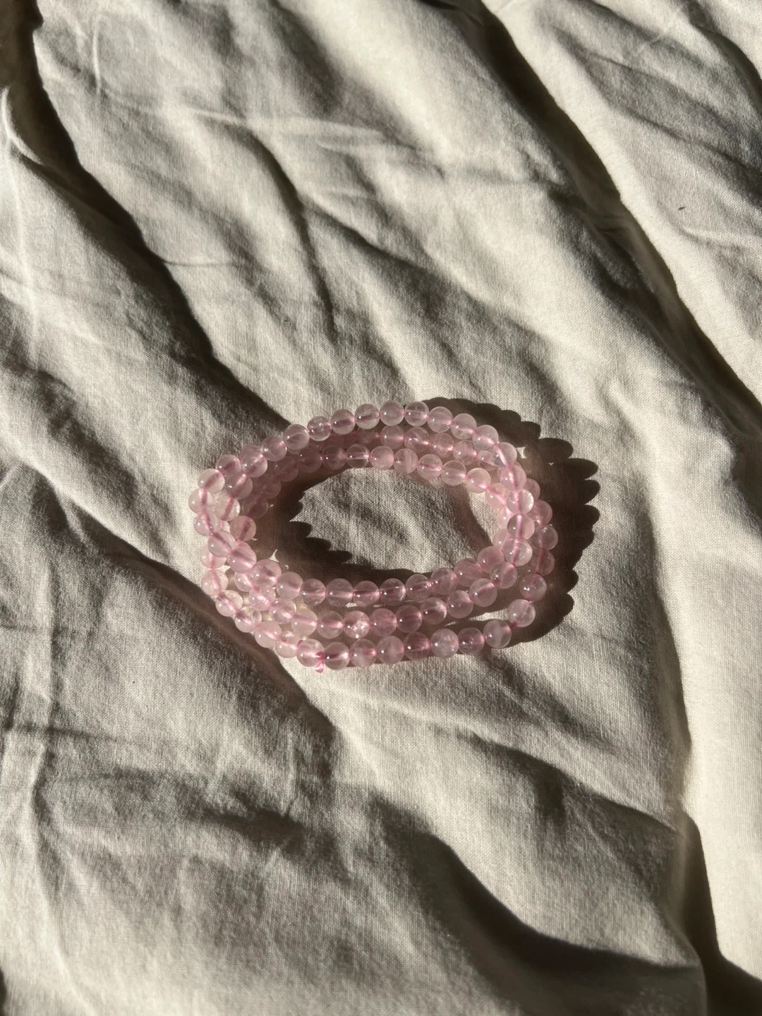 6mm natural rose quartz multi-loop bracelet/necklace