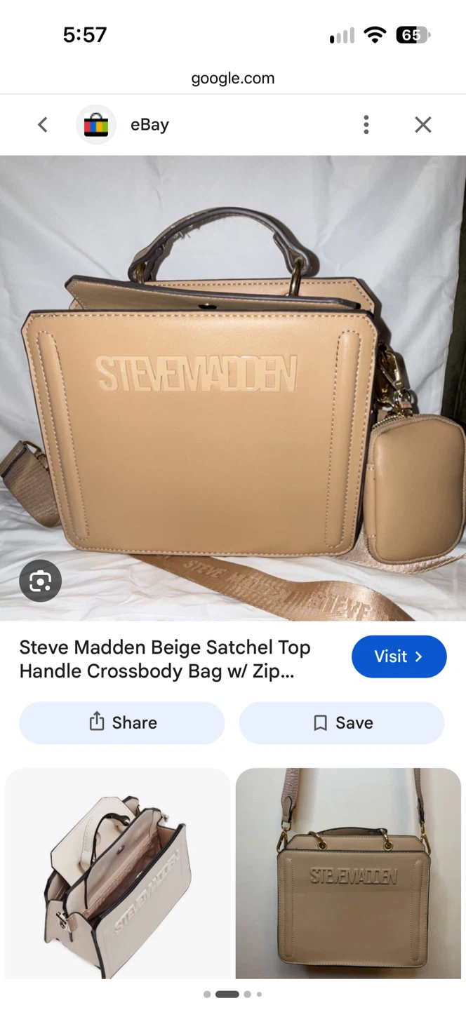 Steve Madden Beige Top Handle Crossbody Bag