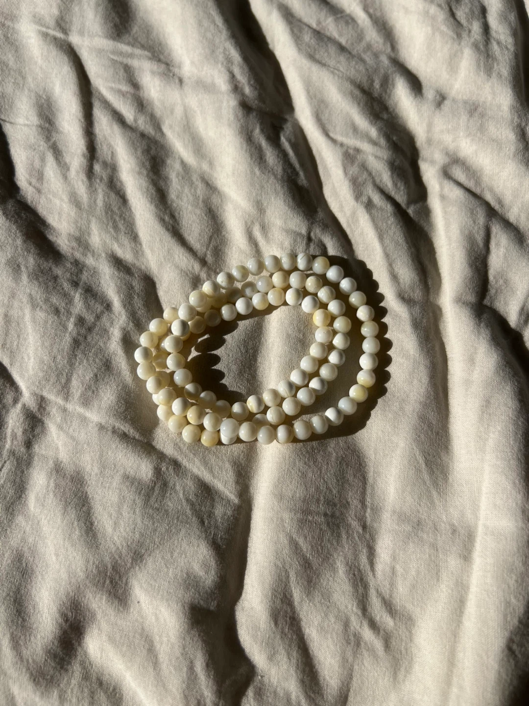 6mm natural deep-sea shell round bead bracelet/necklace