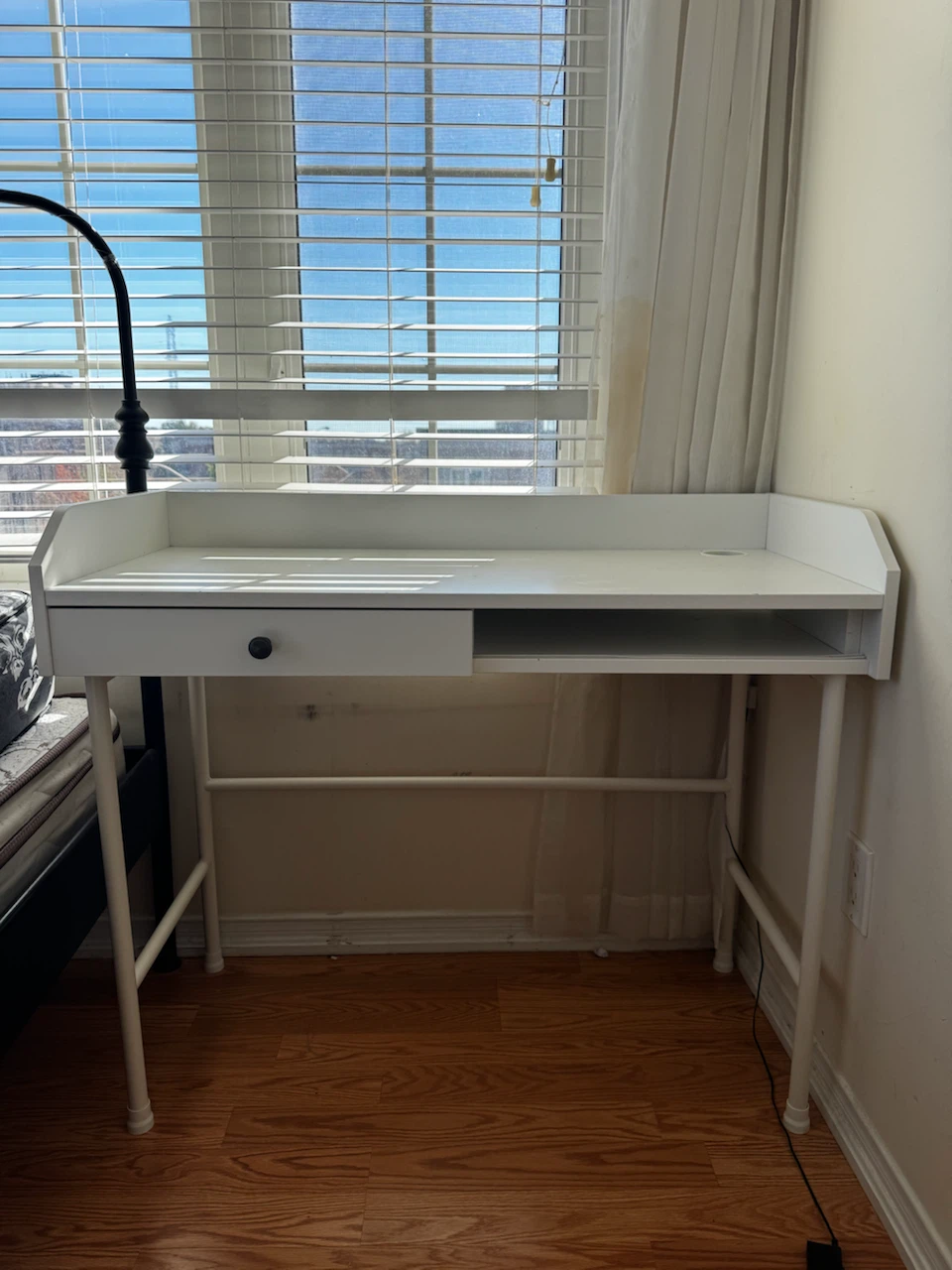 Title: IKEA White Study Desk with Drawer & Storage - photo 3