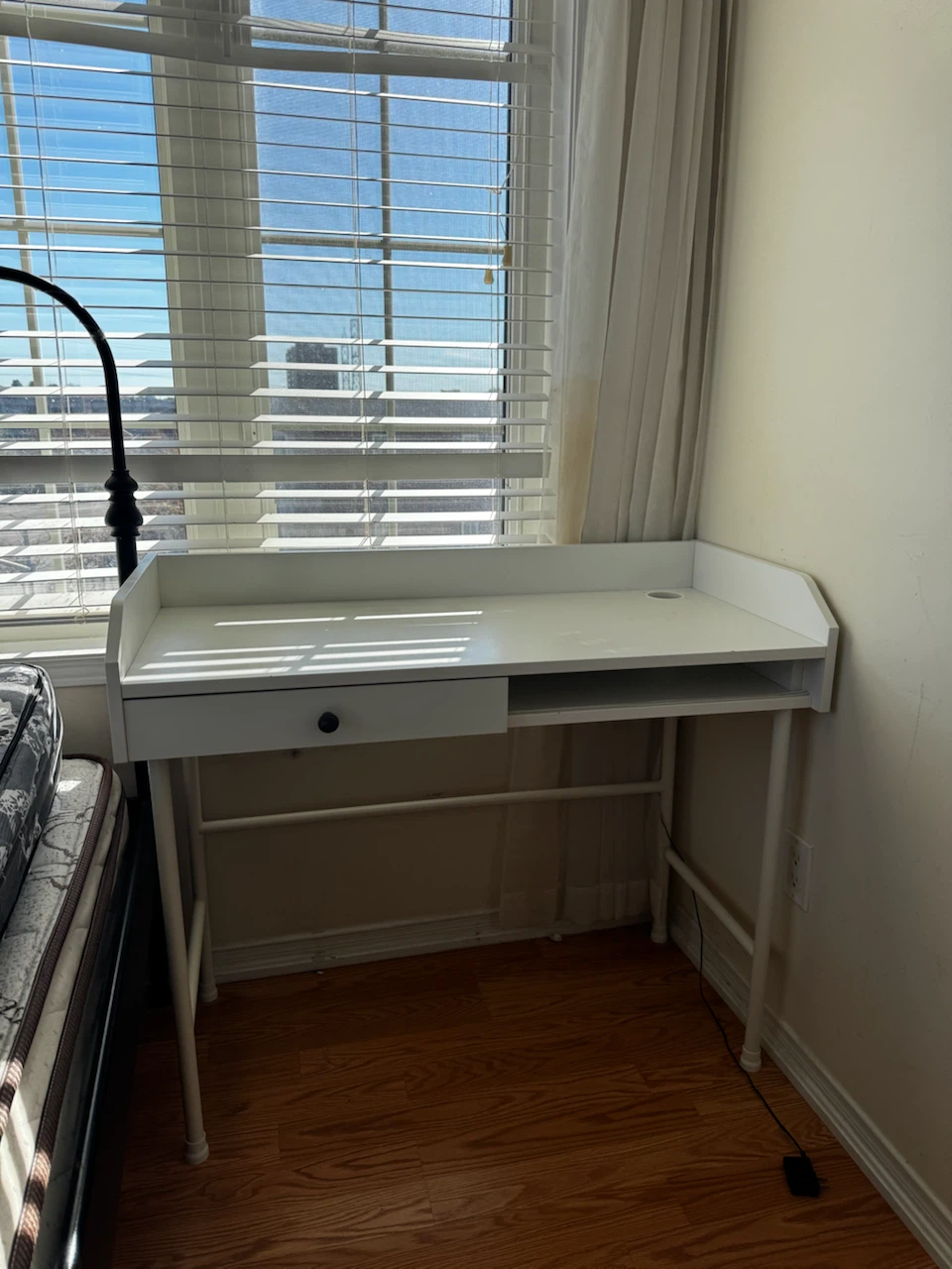 Title: IKEA White Study Desk with Drawer & Storage - photo 4