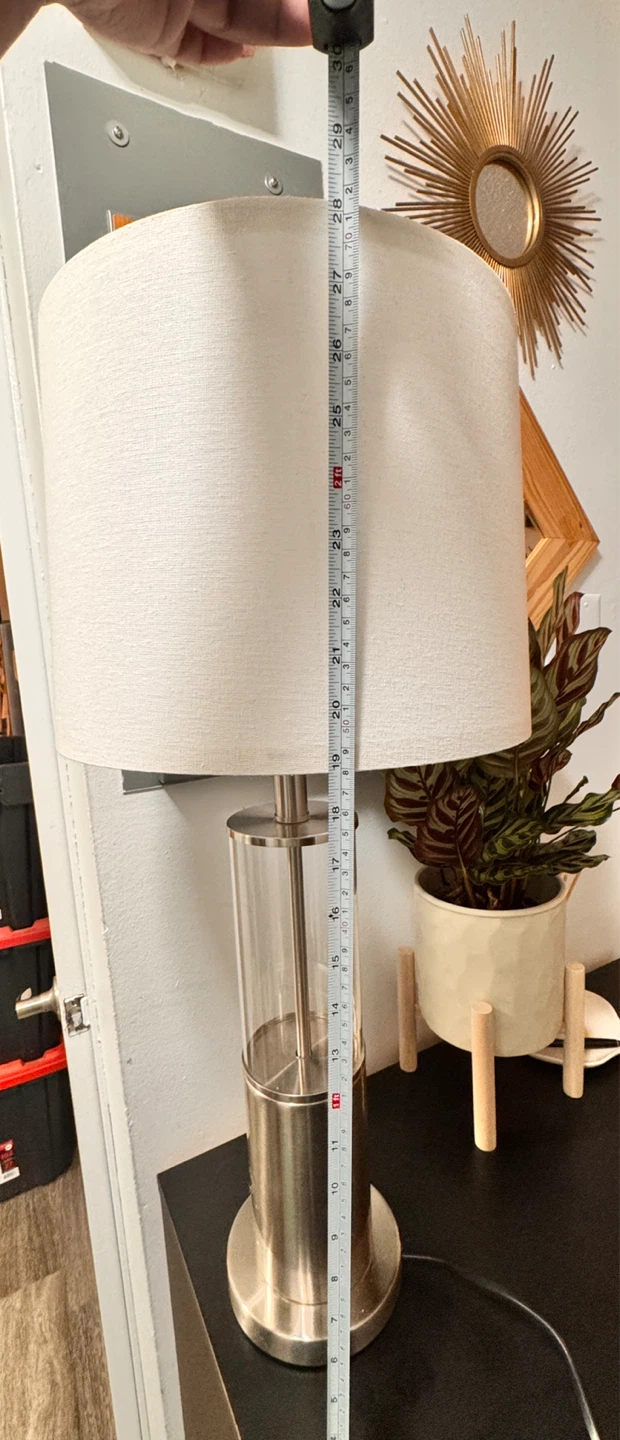 Brushed Nickel and Glass Table Lamp