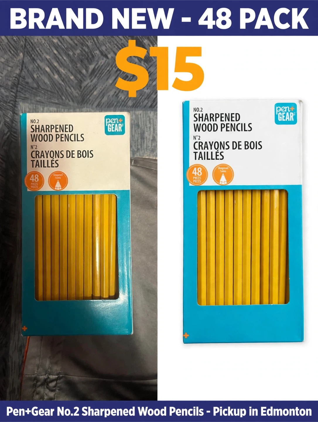 Pen+Gear No.2 Sharpened Wood Pencils 48 Pack
