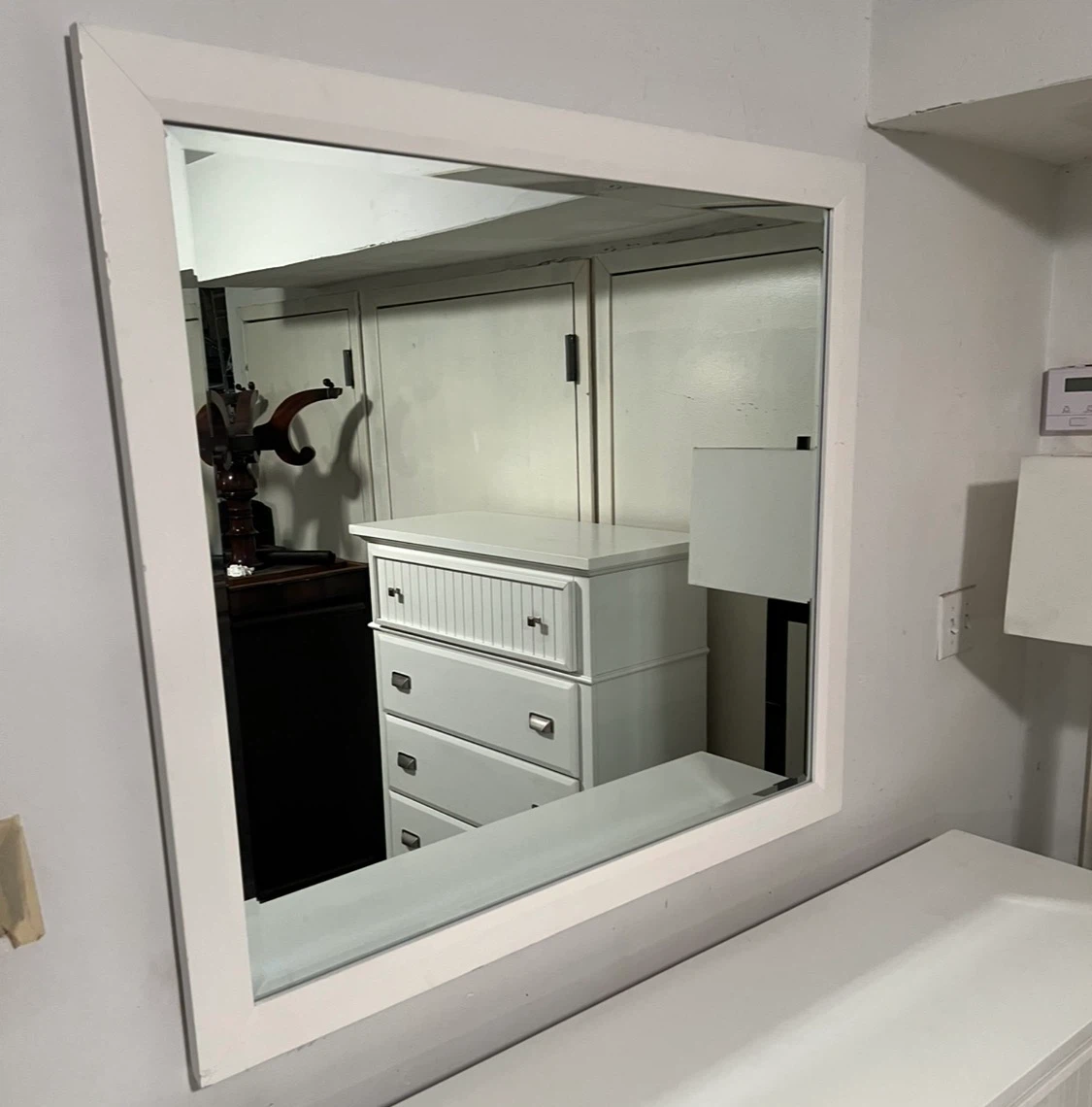 White Framed Large Mirror
