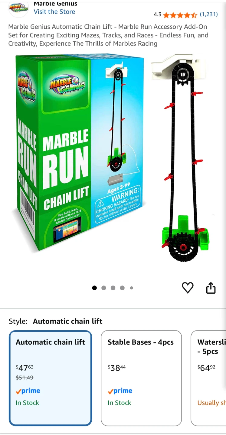 MARBLE GENIUS AUTOMATIC CHAIN LIFT MOTORIZED MARBLE RUN - photo 2
