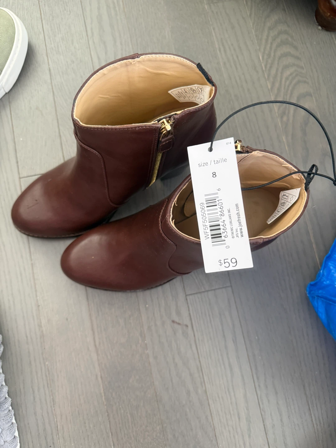 Brown PU Leather Ankle Boots