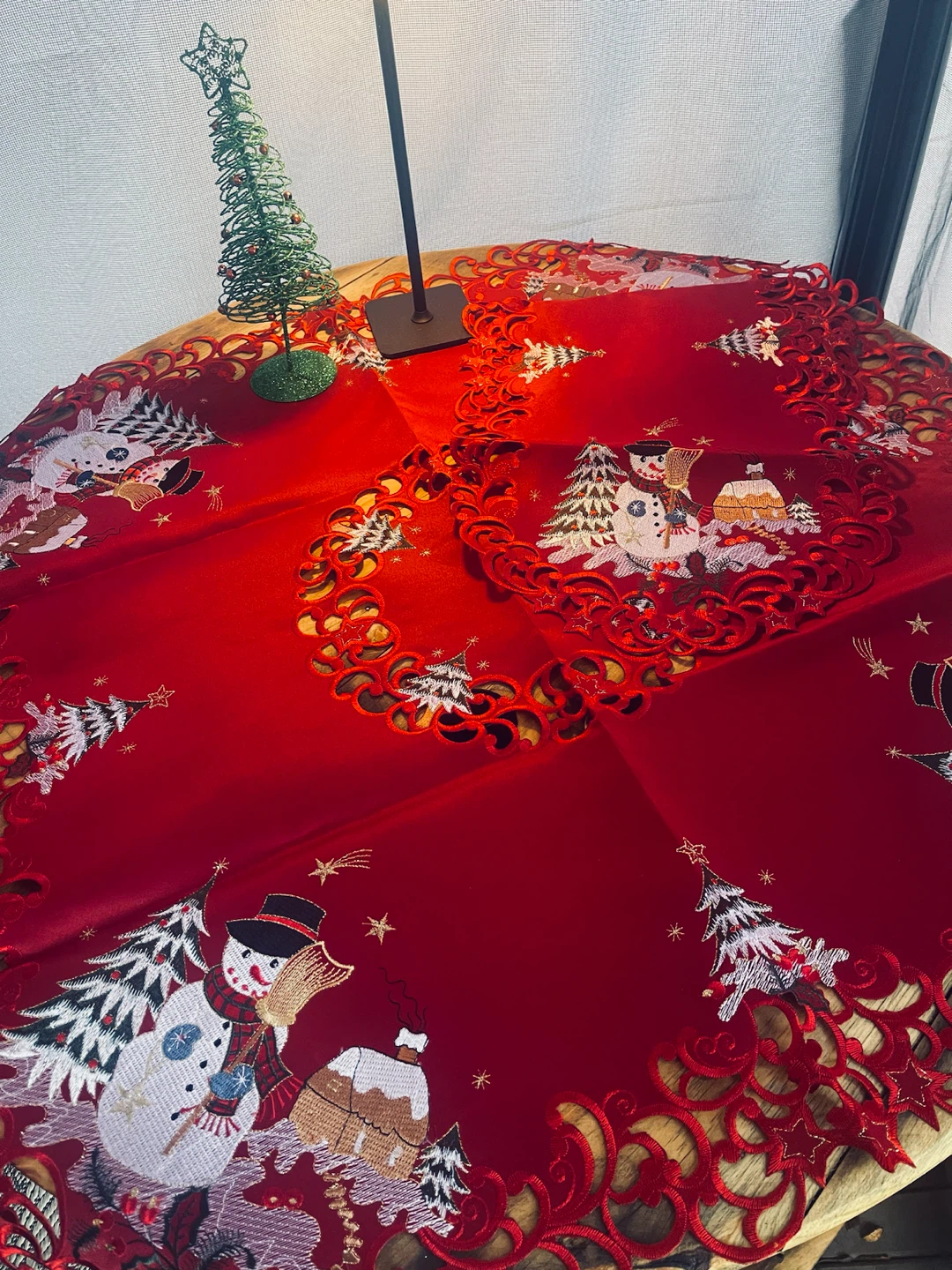 Christmas Snowman Table Runner and Topper Set