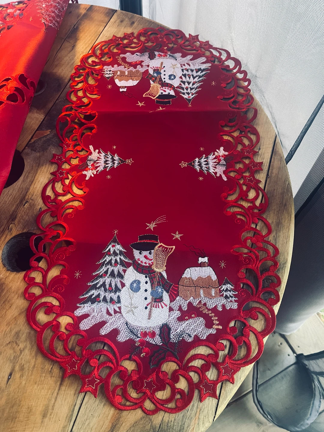 Christmas Snowman Table Runner and Topper Set - photo 5