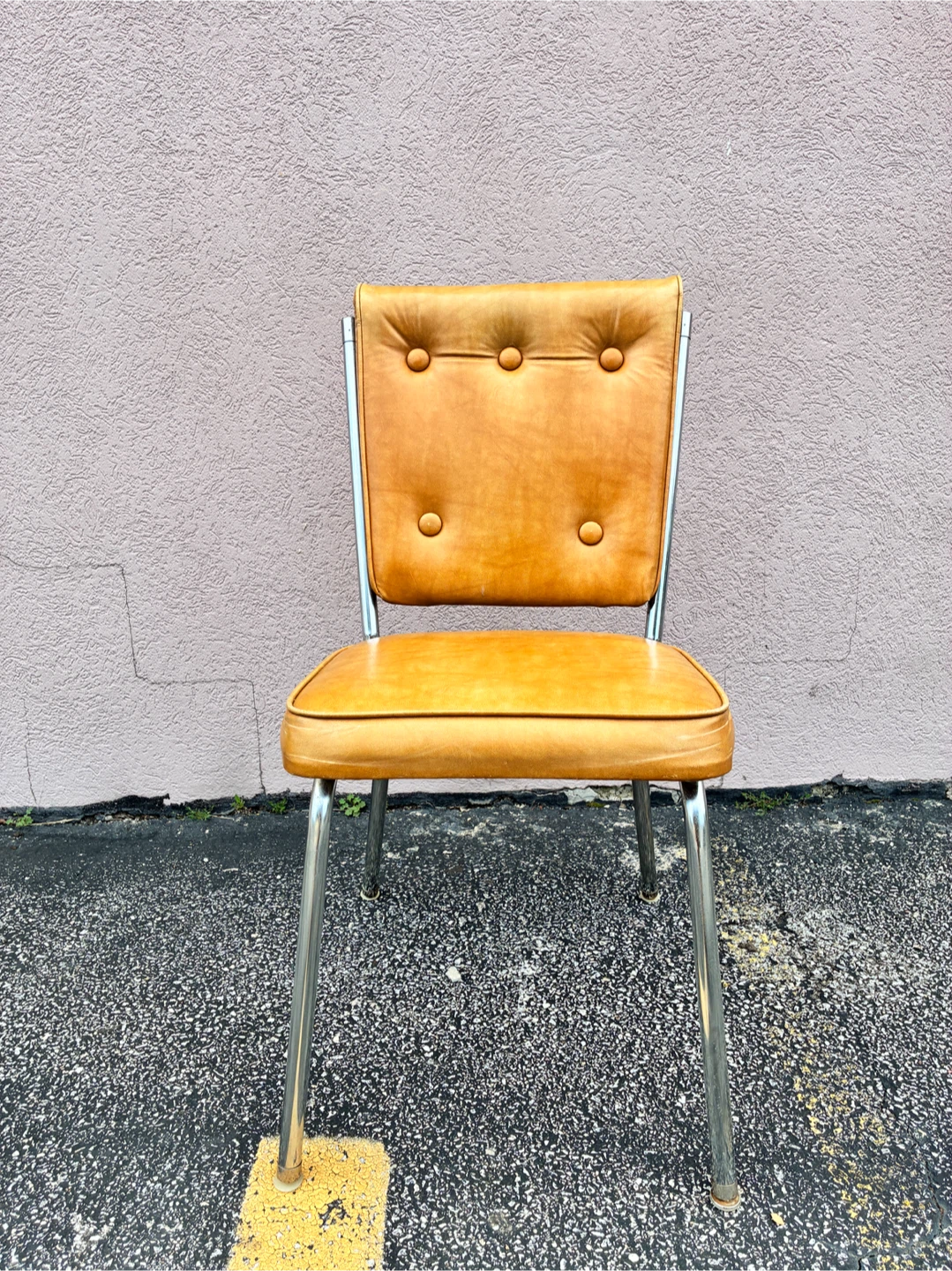 Vintage Mid-Century Modern Vinyl Dining Chair