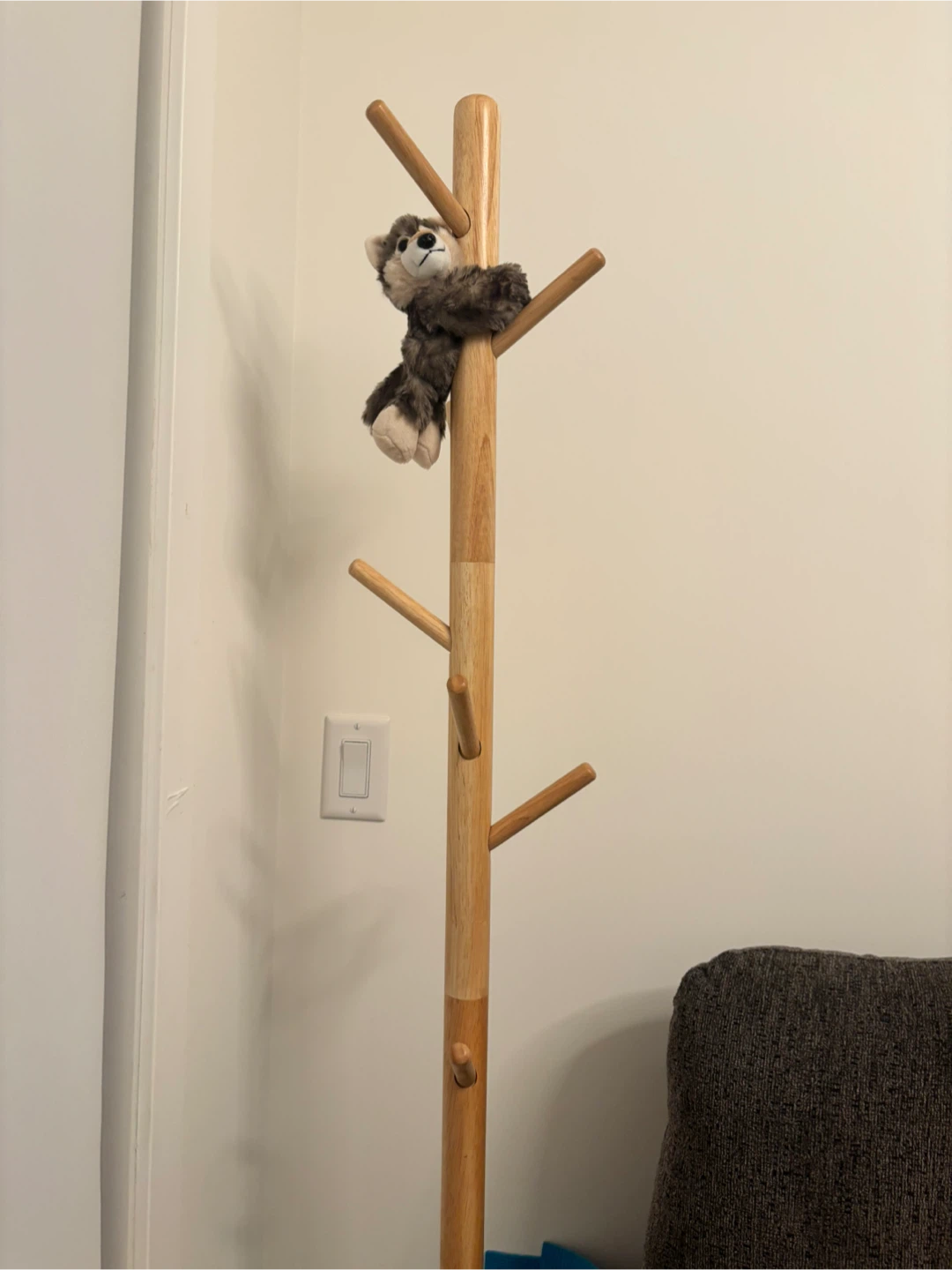 Wooden coat rack stand