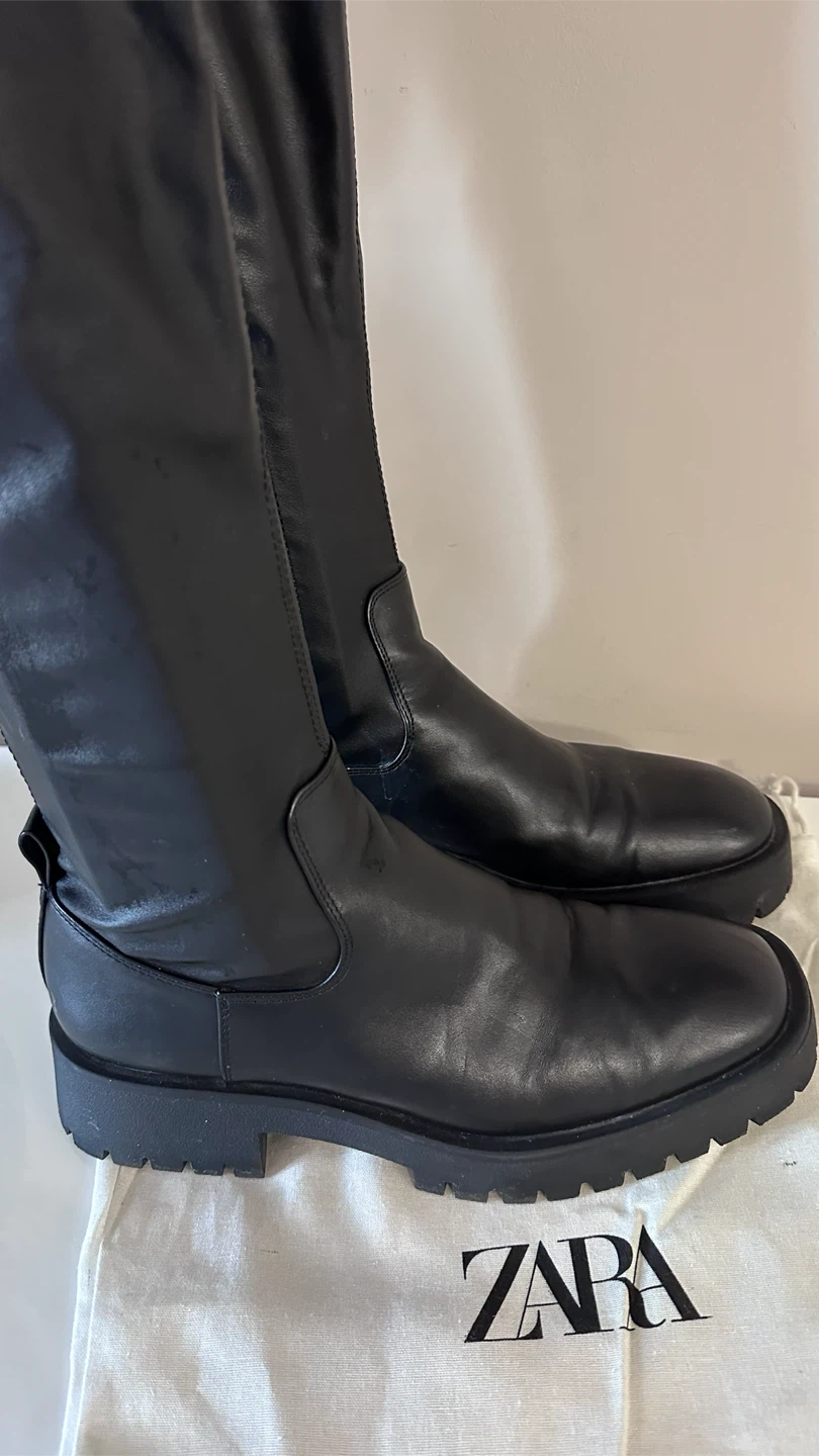 Zara Black Over-the-Knee Boots size 8 - photo 3