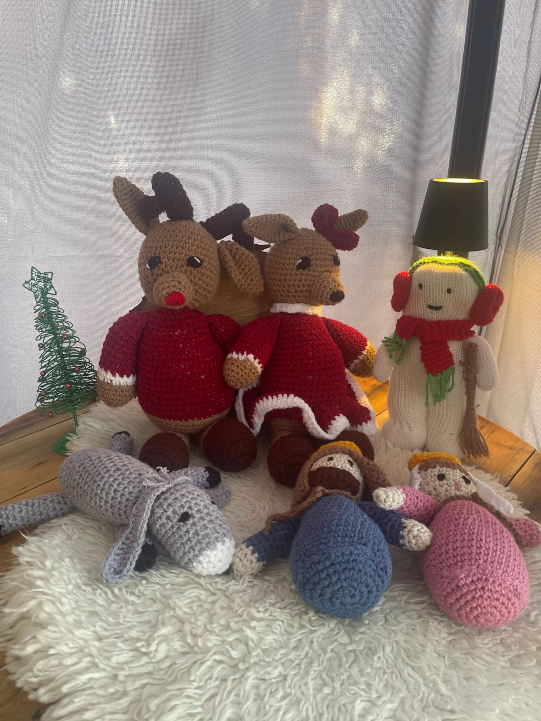 Set of 5 Handmade Christmas Crochet Plush Toys