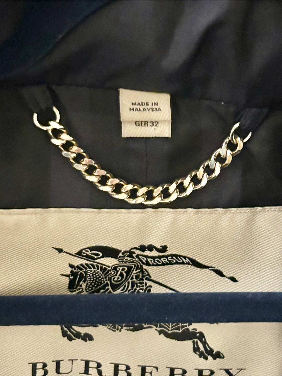 Authentic Burberry London Navy Blue Long Puffer Coat – Fur Hood - photo 3