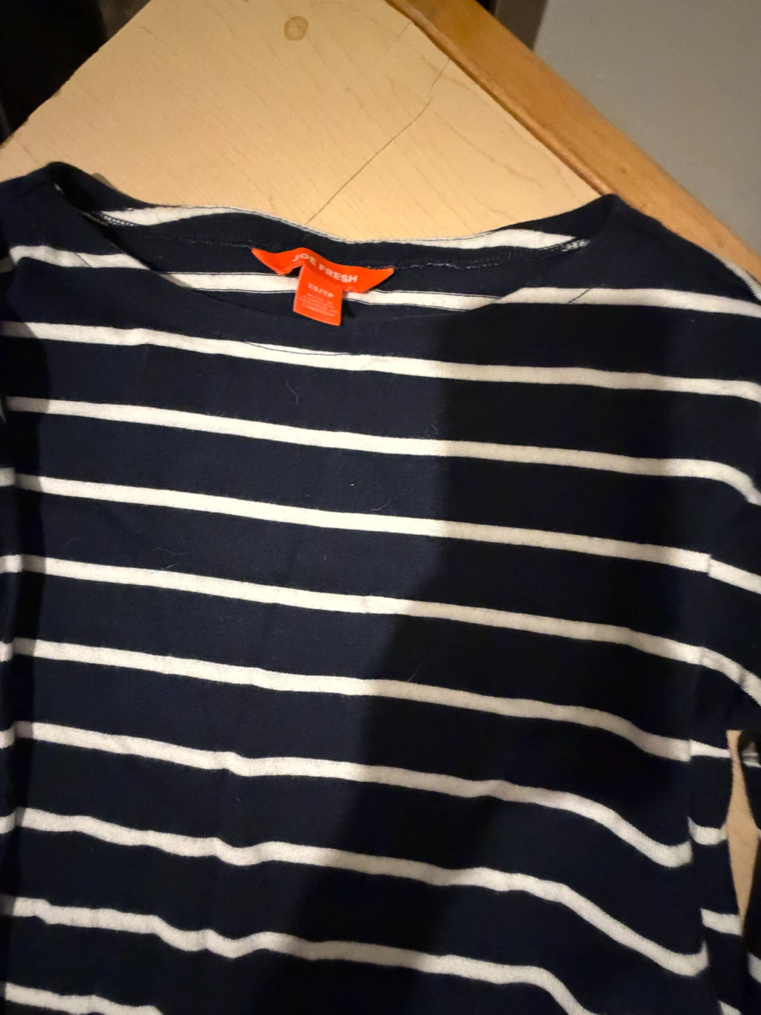 Joe Fresh Navy Striped Long Sleeve Dress