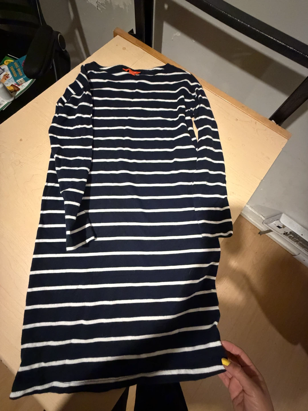 Joe Fresh Navy Striped Long Sleeve Dress - photo 2