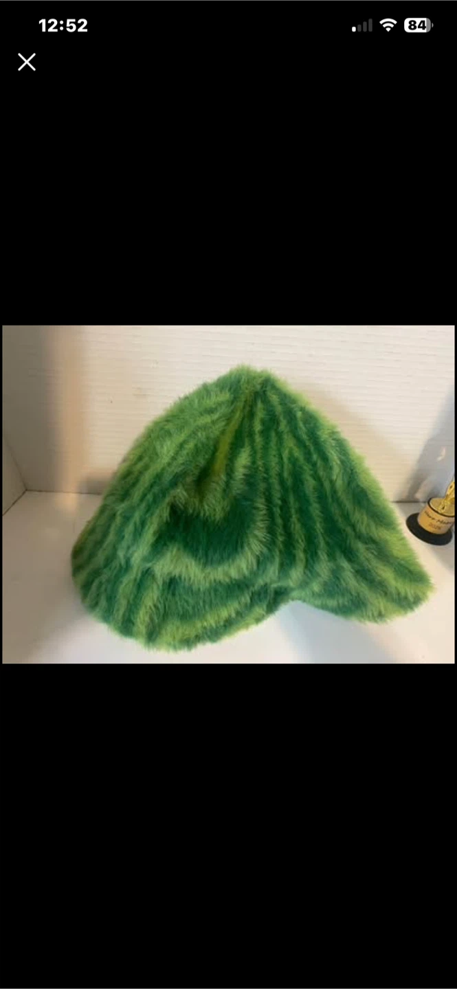 Green Faux Fur Bucket Hat stylish rare - photo 2