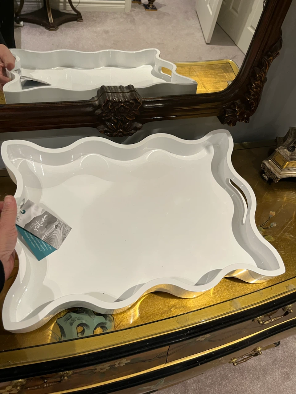 Handicraft White Wavy Serving Tray - photo 2