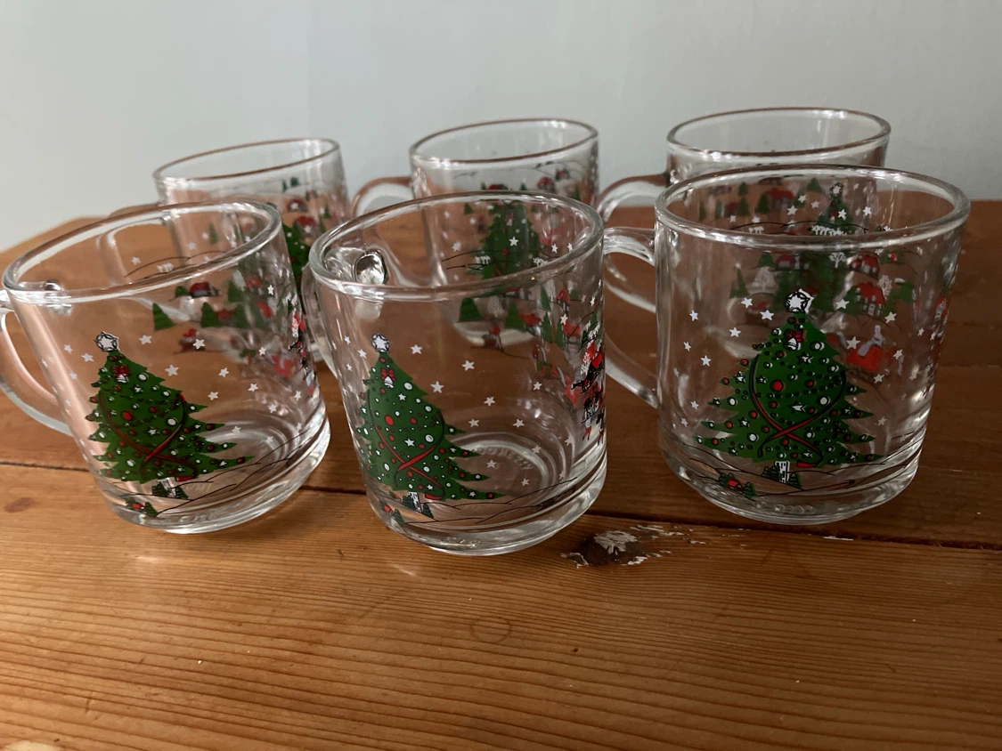 Set of 6 Clear Glass Christmas Mugs - photo 2