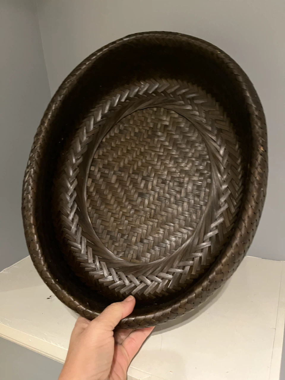 Dark Woven Bread Basket