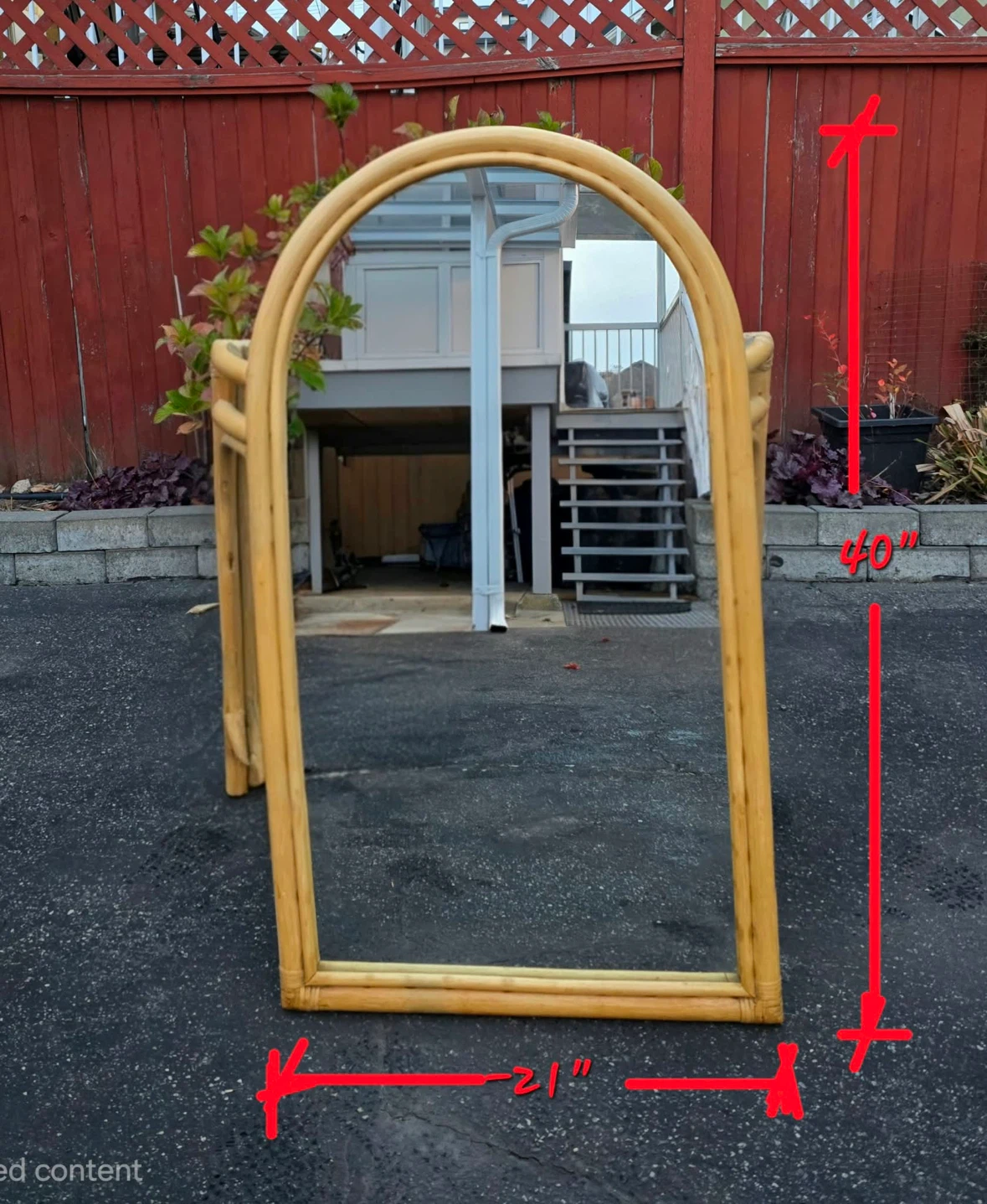 Arched Rattan Wall Mirror