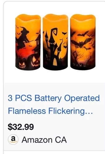 NEW - 3 Pack Halloween Flameless LED Candles