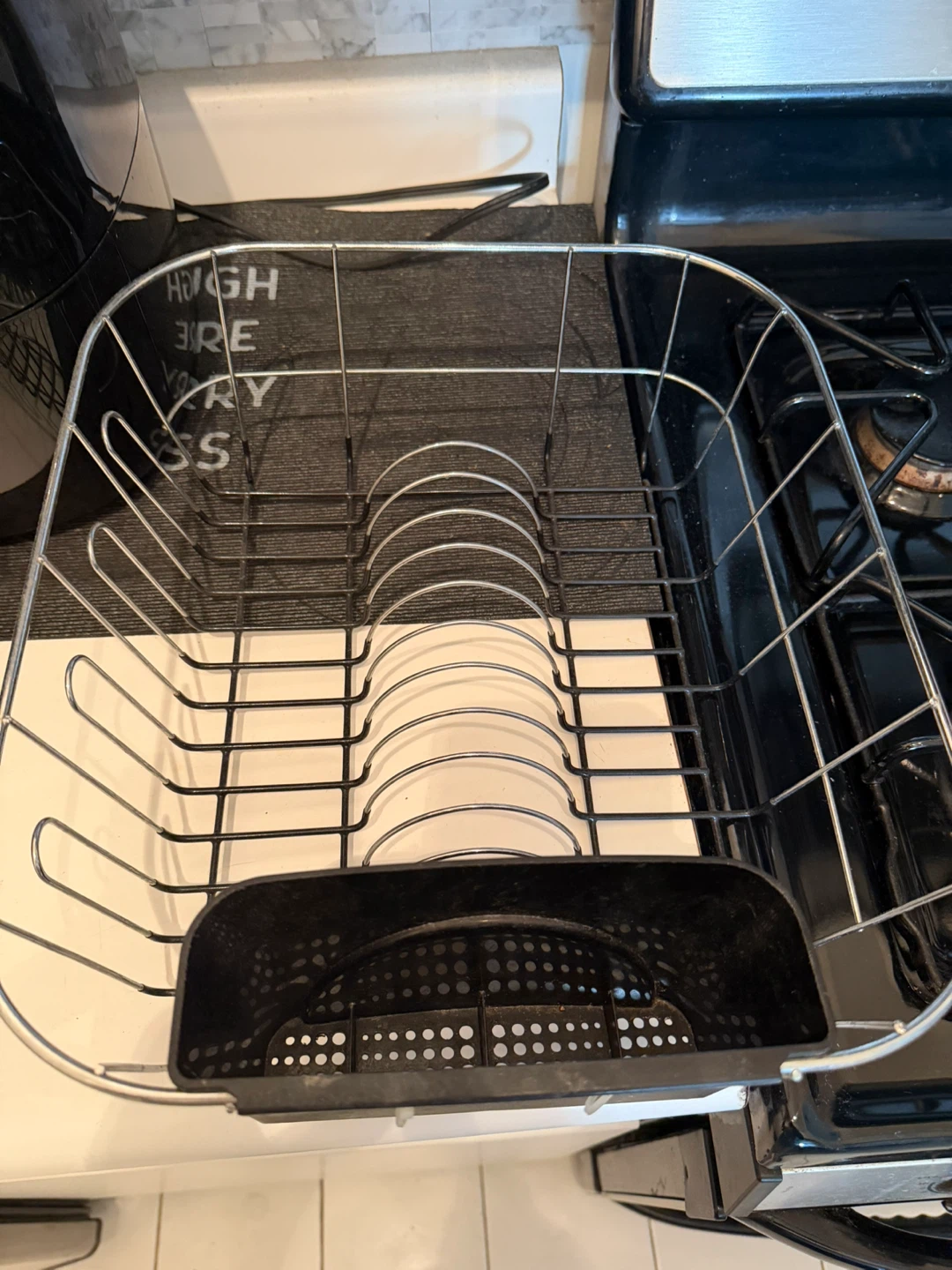 Chrome and Black Dish Drying Rack
