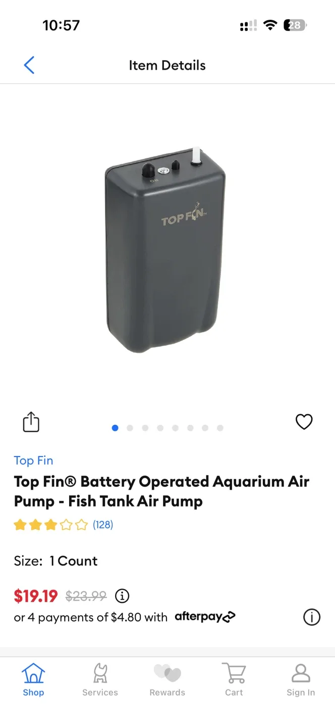 Top Fin Battery Operated Aquarium Air Pump