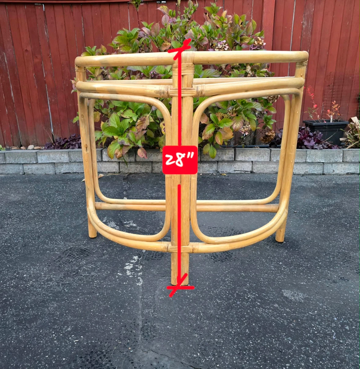 Rattan Half-Moon Console Table