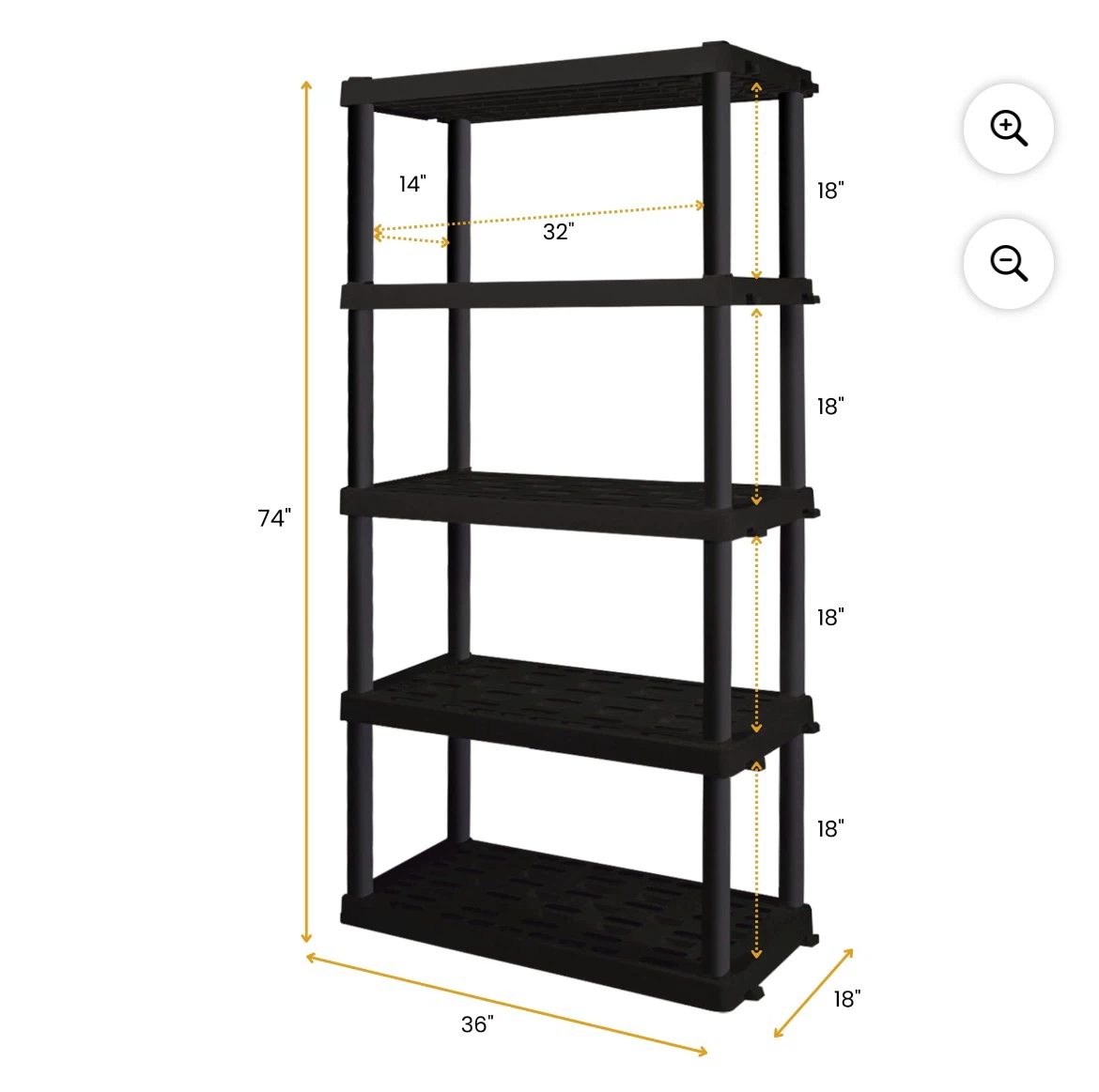 5-Tier Plastic Utility Shelving Unit- moving out sale