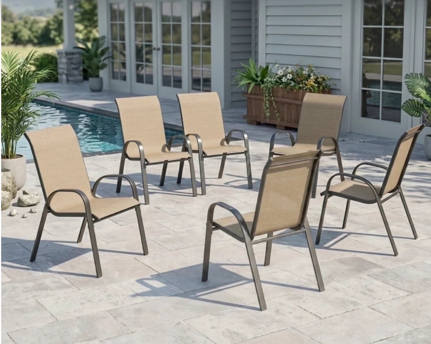 Set of 6 Outdoor Patio Chairs