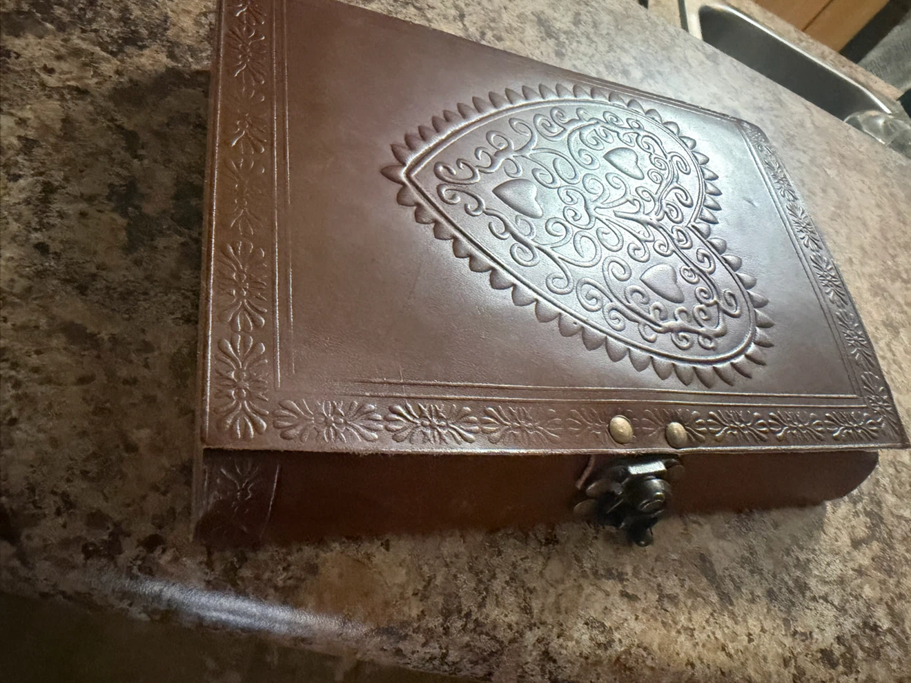 Embossed Leather Journal with Heart Design - photo 2
