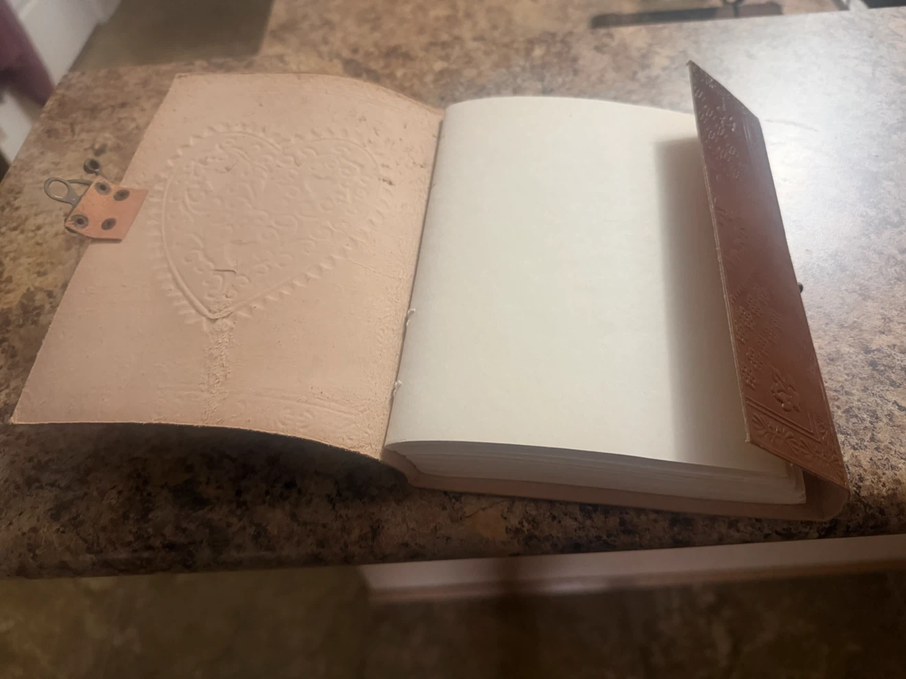 Embossed Leather Journal with Heart Design - photo 3