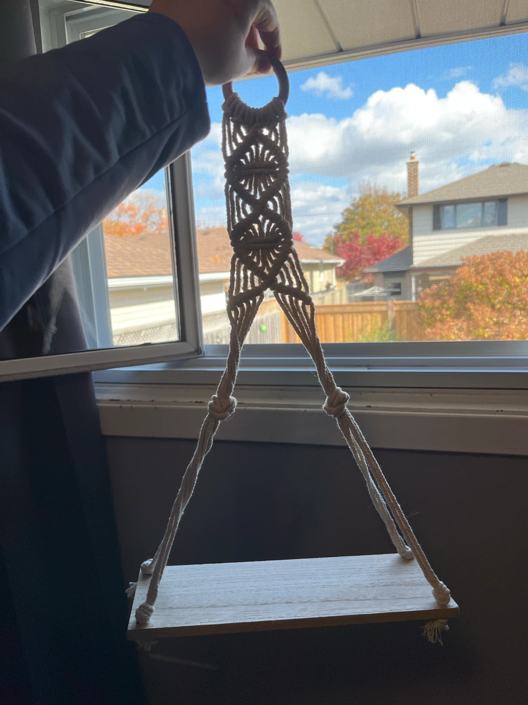 Macrame Hanging Wall Shelf