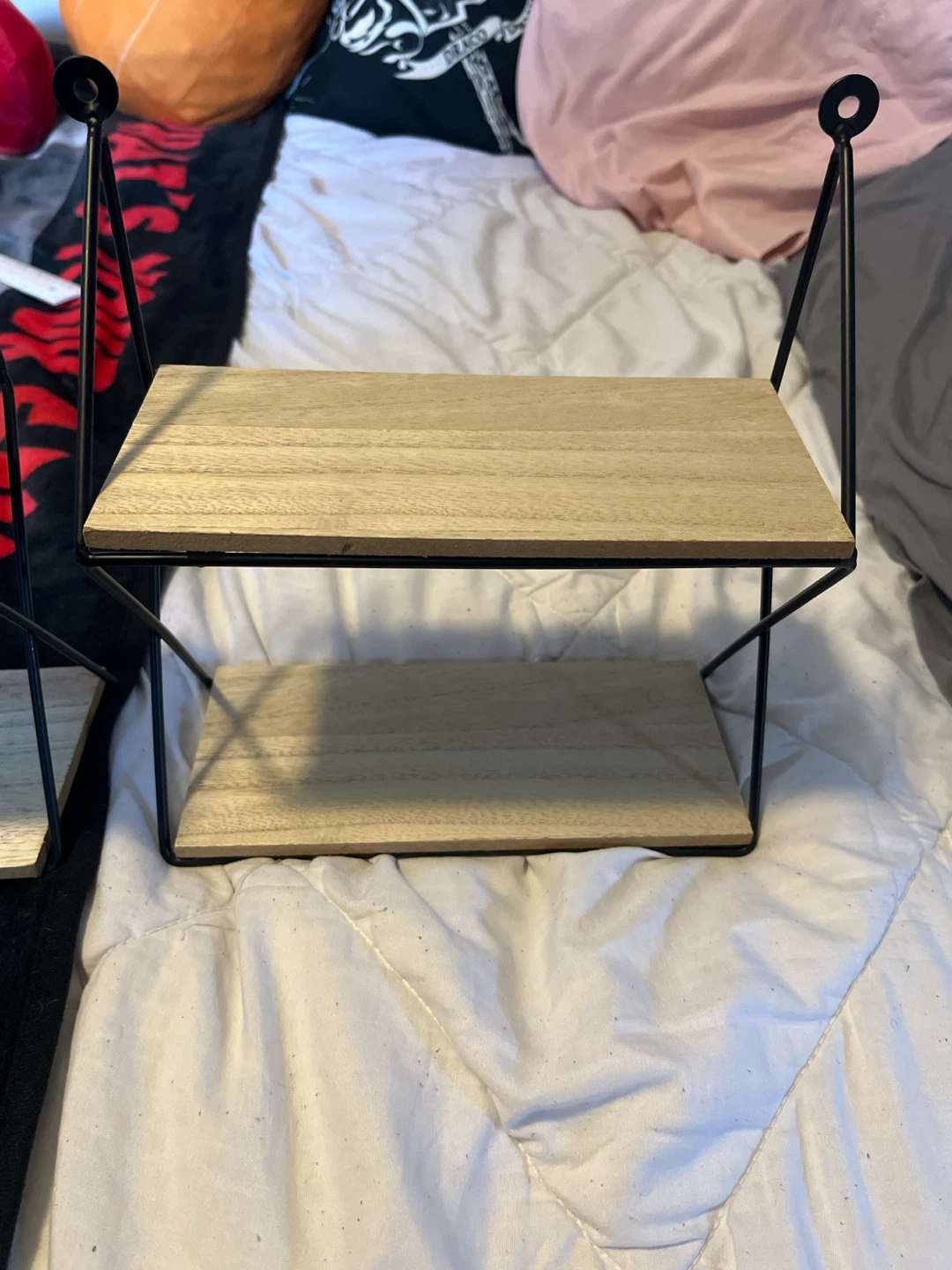 Set of Two Mini Wooden Wall Shelves