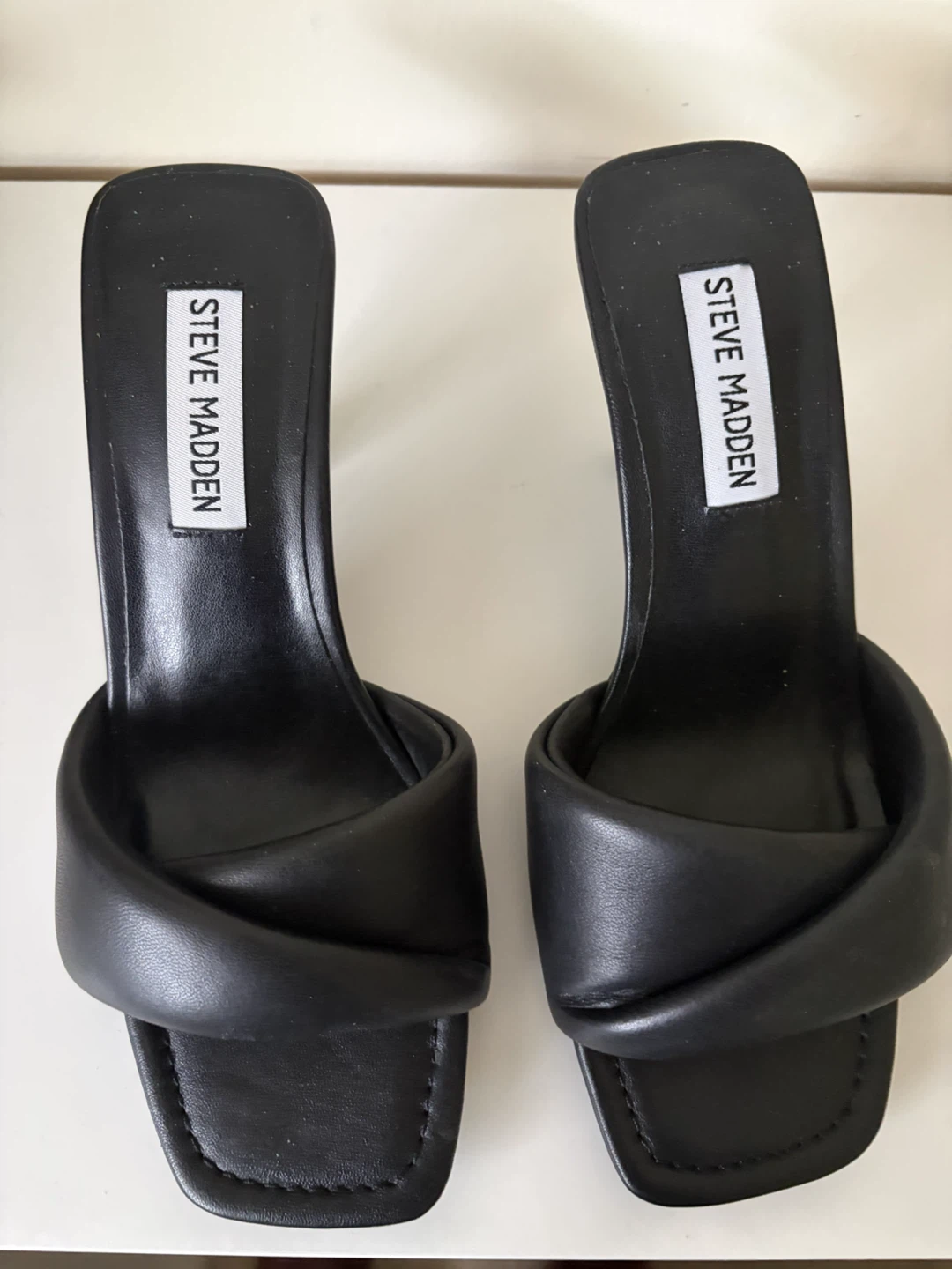 Steve Madden Thai Black Heeled Sandals Size 6.5