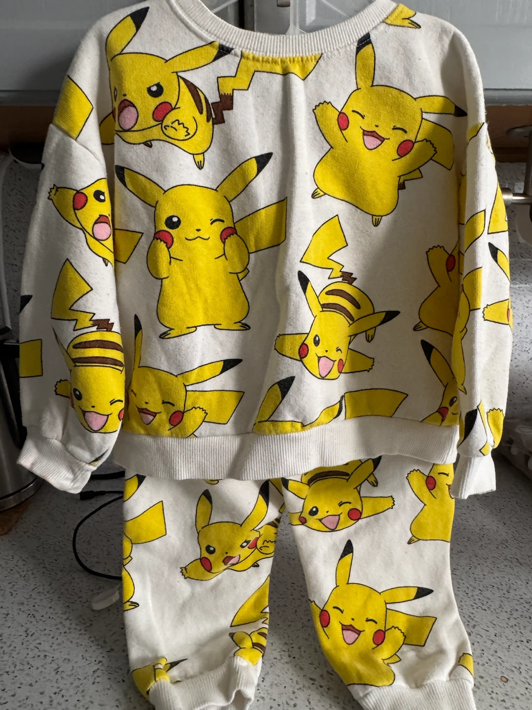Pikachu Print Two-Piece Sweat Set