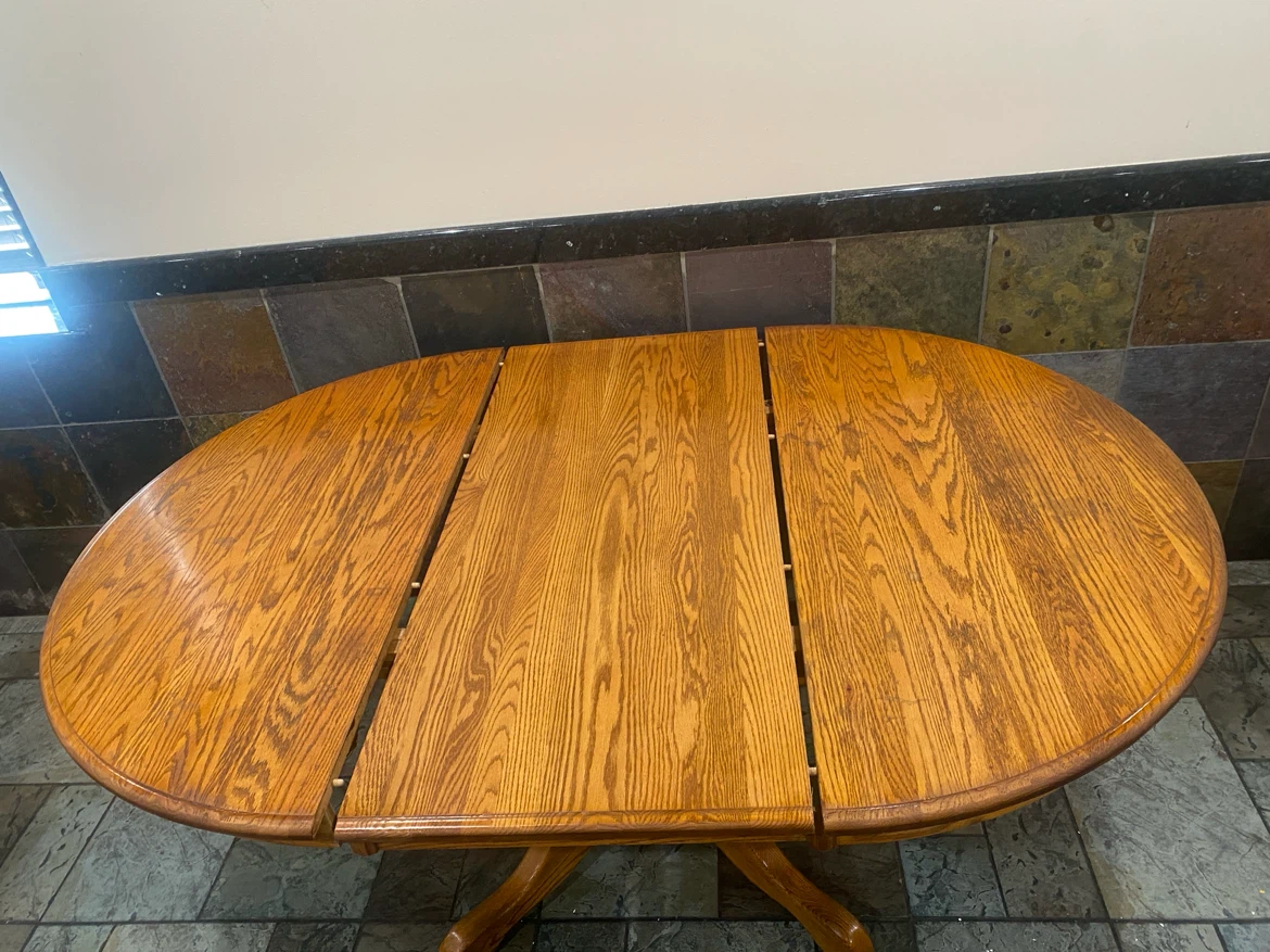 Solid Oak Pedestal Dining Table - photo 4