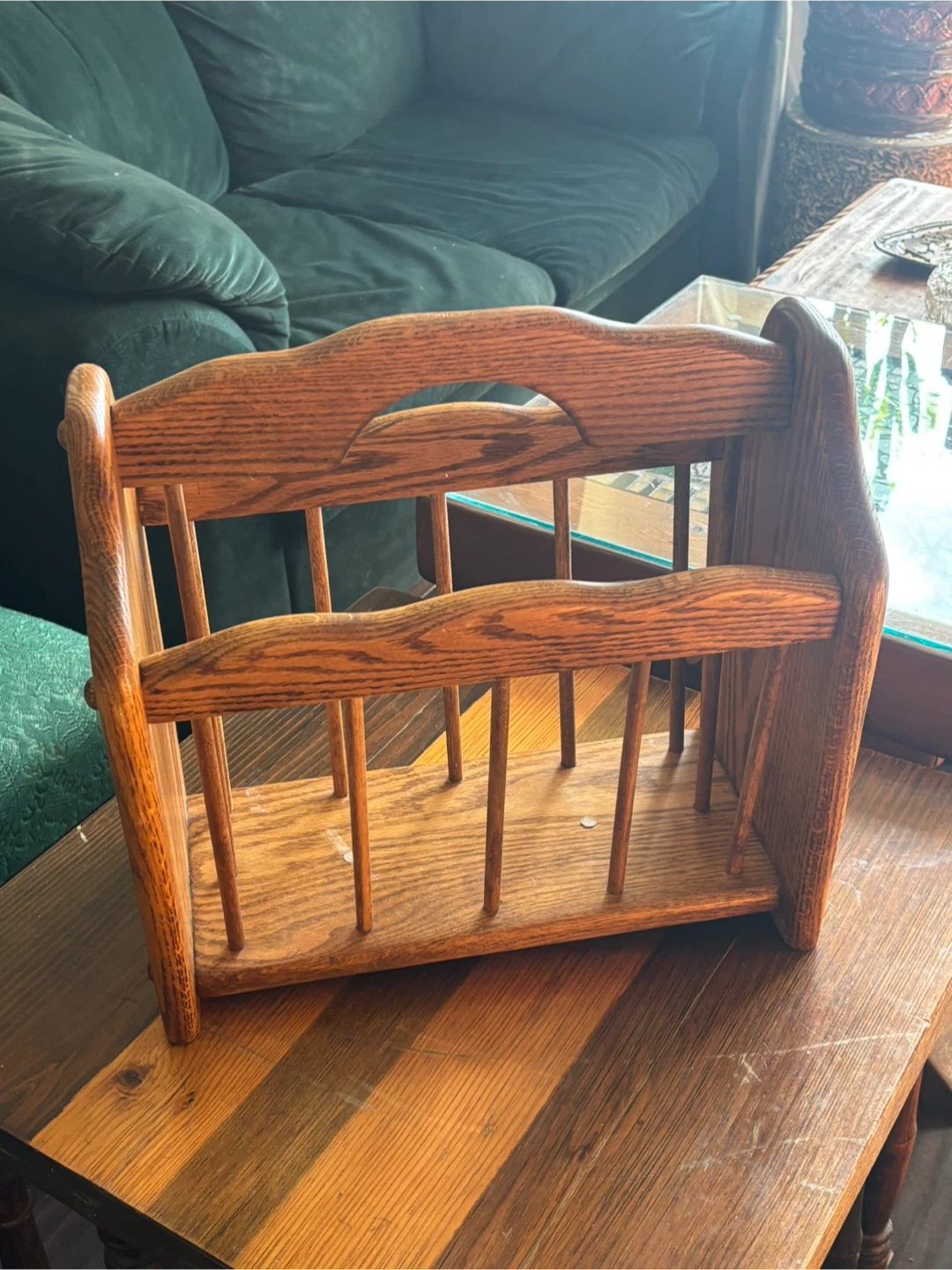 Solid Oak Magazine Rack