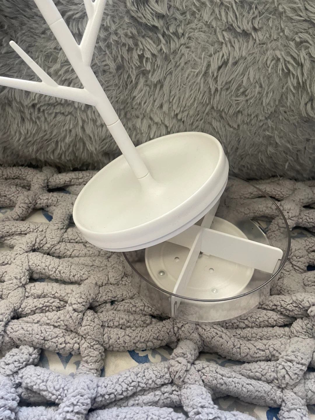 White Spinning jewelry tree with storage organizer - photo 2