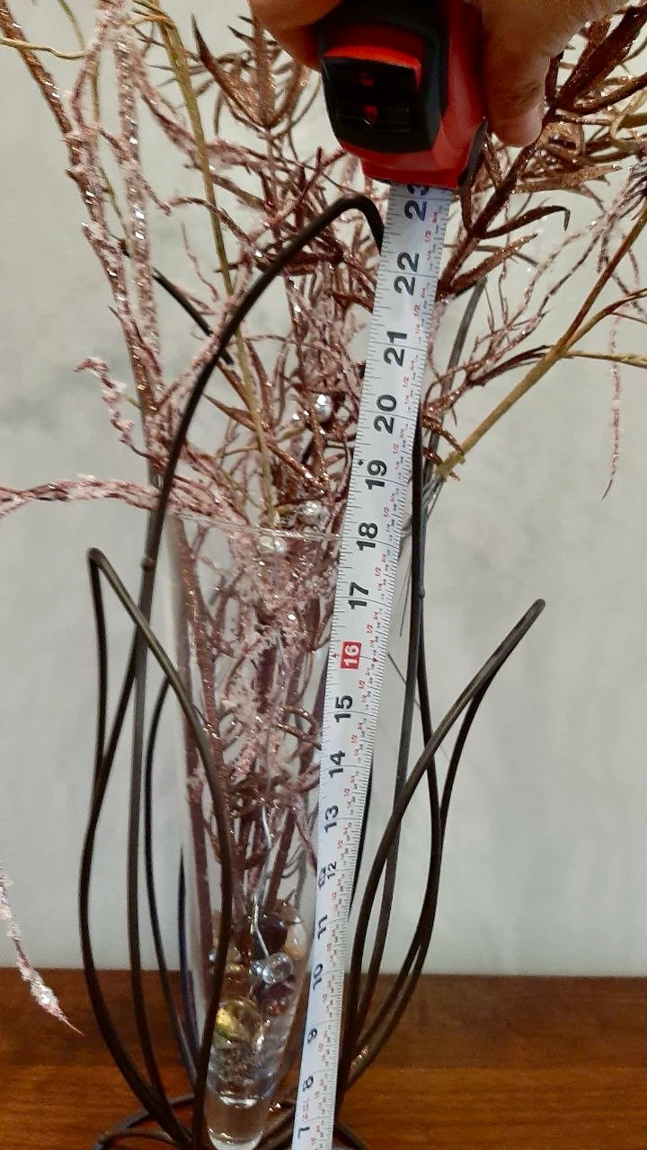 Tall Metal Stand Vase with Decorative Branches - photo 2