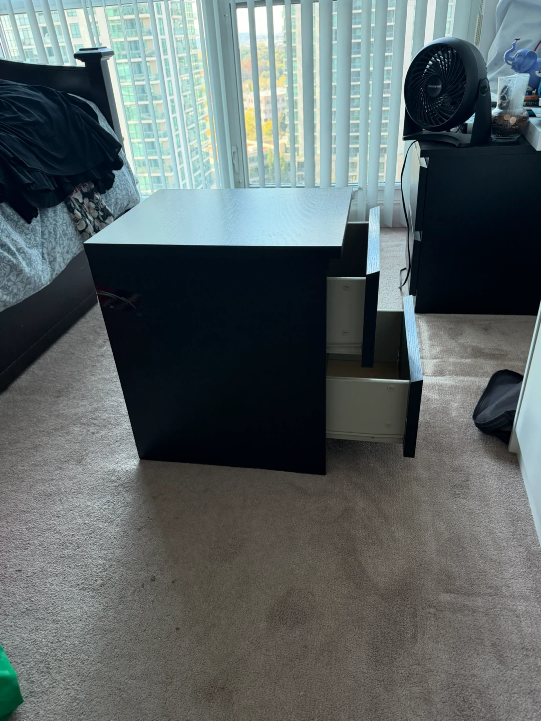 IKEA Black 2-Drawer Nightstand