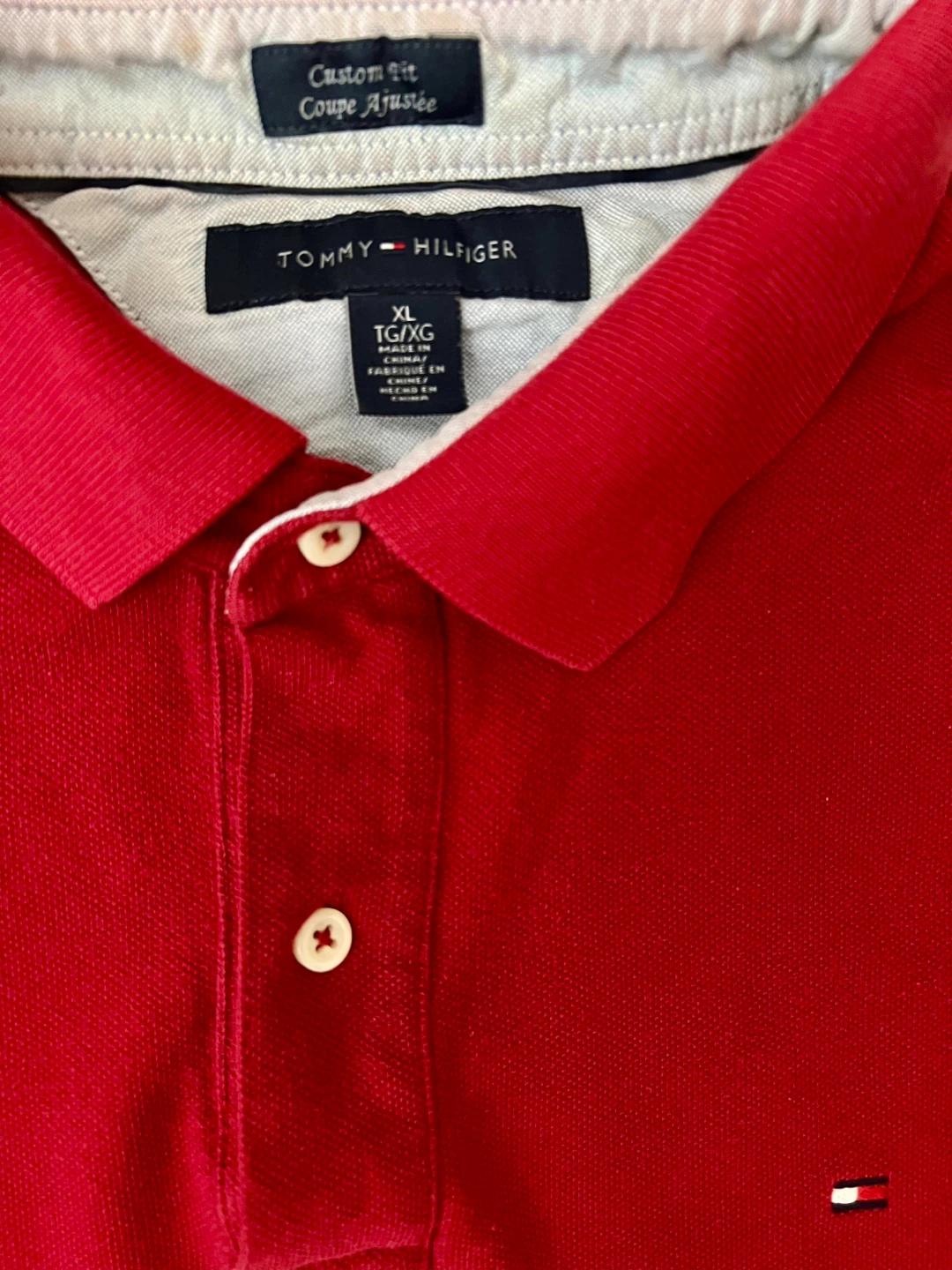Tommy Hilfiger Custom Fit Red Polo Shirt XL - photo 2